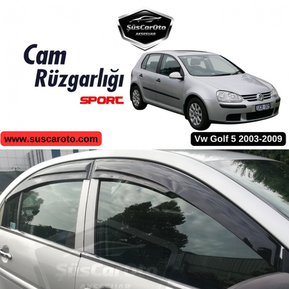 Deflectores de viento para ventanillas Mugen, compatibles con VW Golf 5 2003-2009, juego de 4 piezas, Piano Black, importado