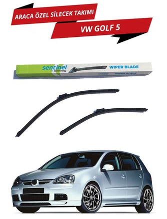 VW Golf 5 Sentinel – Juego de escobillas limpiaparabrisas delanteras (derecha e izquierda), específicas para el vehículo