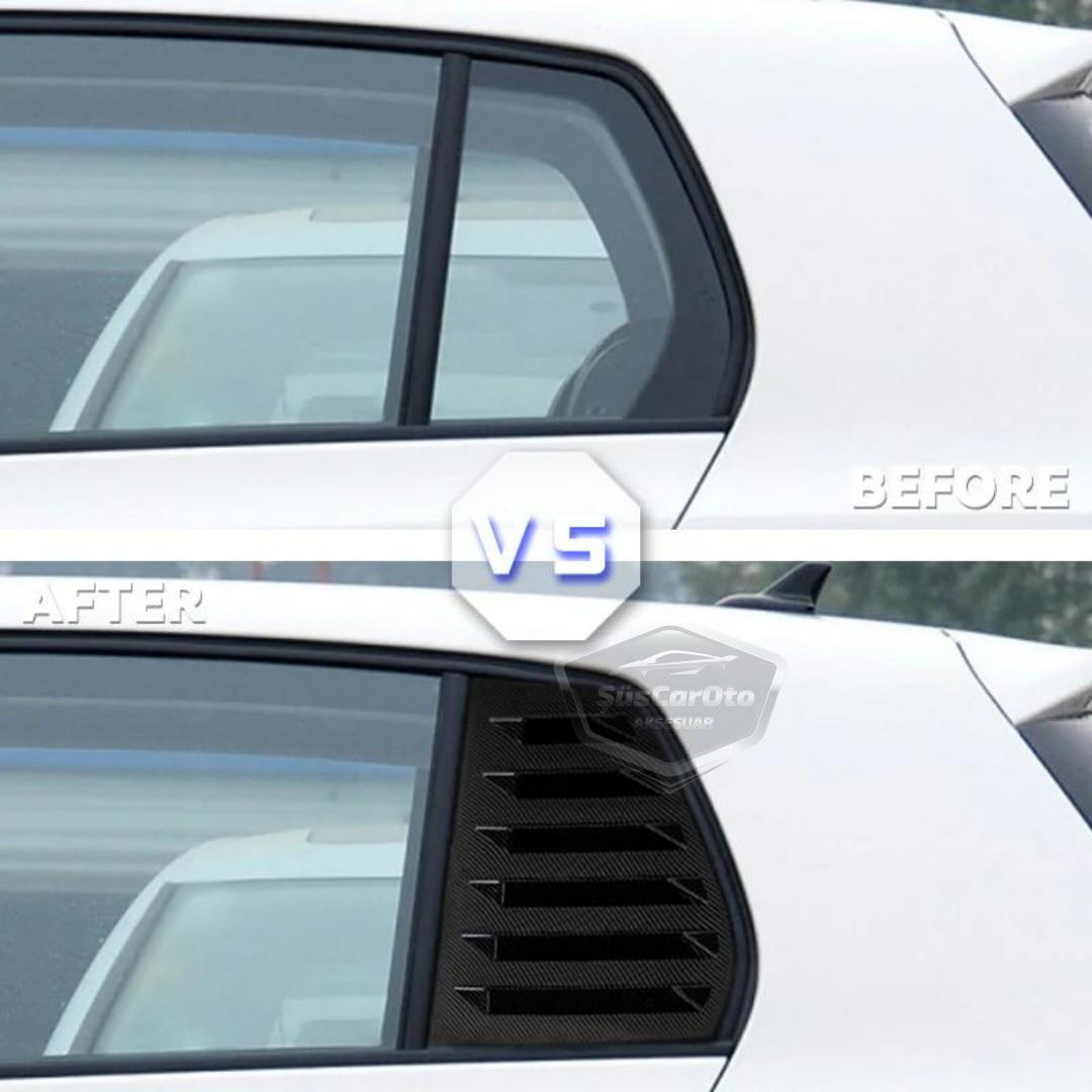 Rejilla de ventanilla lateral VW Golf 6 2008-2012, visera de ventanilla lateral, ventilación derecha e izquierda, juego negro brillante NKT242