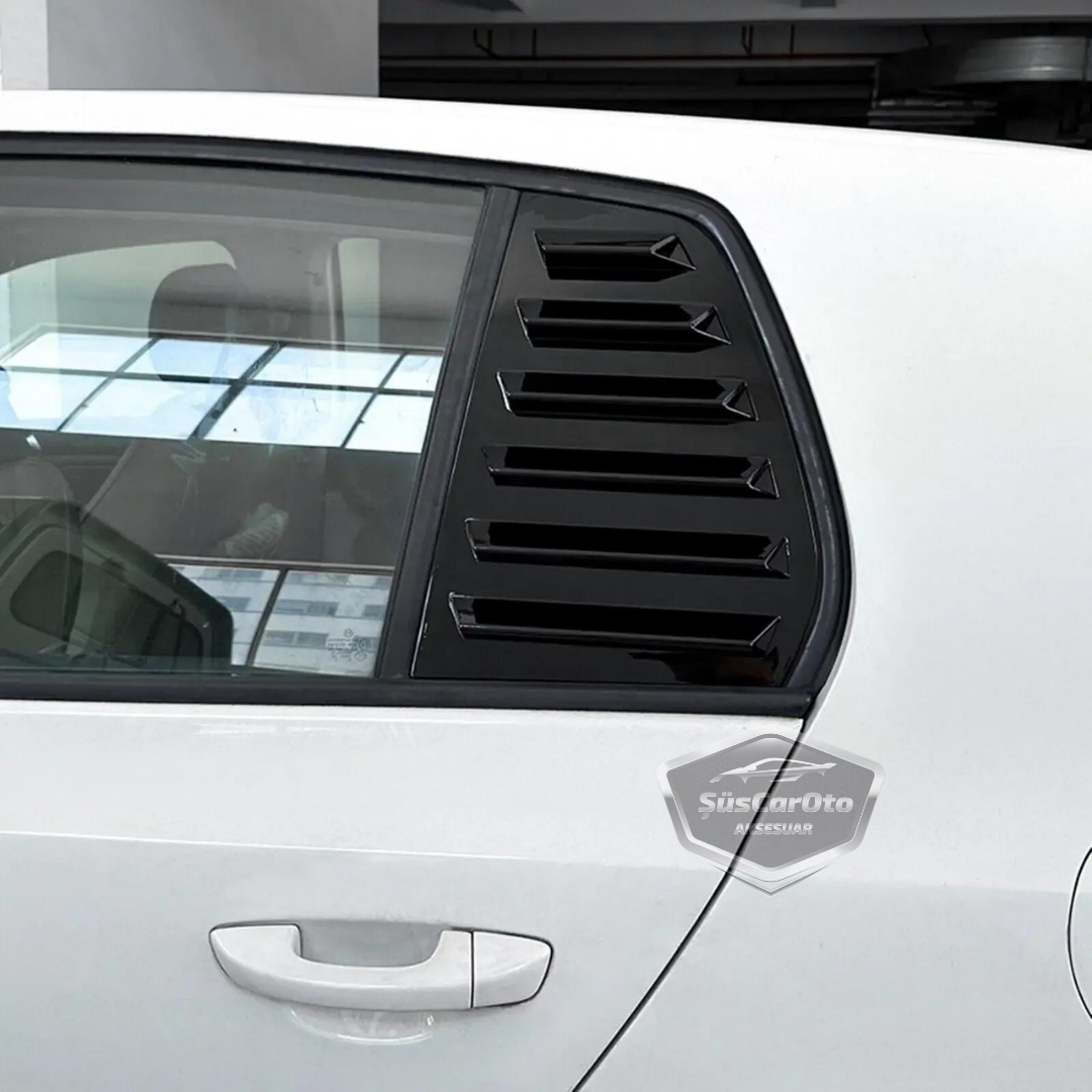 Rejilla de ventanilla lateral VW Golf 6 2008-2012, visera de ventanilla lateral, ventilación derecha e izquierda, juego negro brillante NKT242