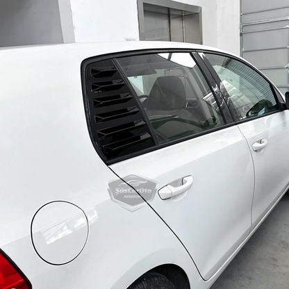 Rejilla de ventanilla lateral VW Golf 6 2008-2012, visera de ventanilla lateral, ventilación derecha e izquierda, juego negro brillante NKT242