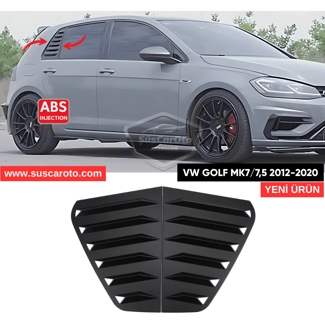 Vw Golf 7 7.5 2012-2020 Rejilla de ventanilla lateral compatible con visera de ventanilla lateral izquierda derecha, equipo de ventilación, negro brillante