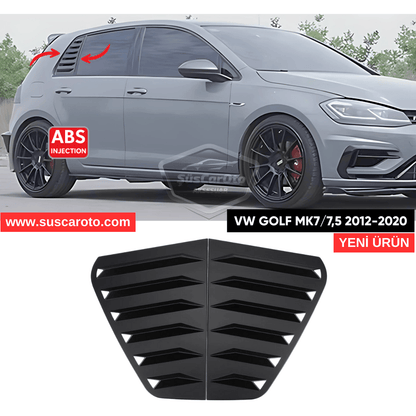 Vw Golf 7 7.5 2012-2020 Rejilla de ventanilla lateral compatible con visera de ventanilla lateral izquierda derecha, equipo de ventilación, negro brillante