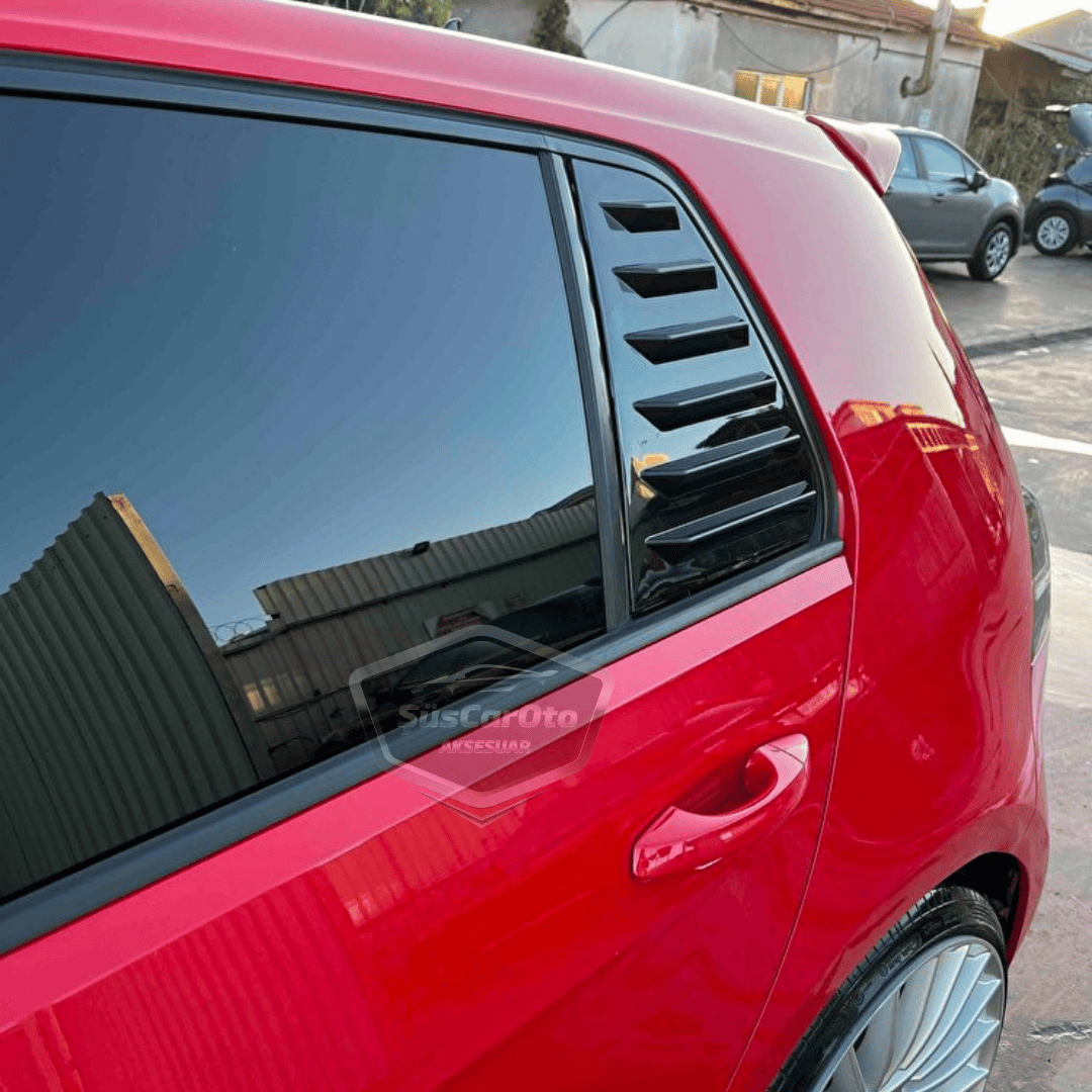 Vw Golf 7 7.5 2012-2020 Rejilla de ventanilla lateral compatible con visera de ventanilla lateral izquierda derecha, equipo de ventilación, negro brillante