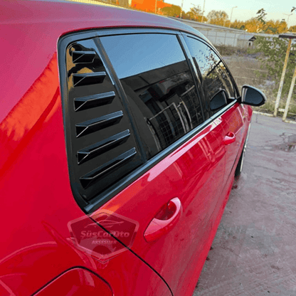 Vw Golf 7 7.5 2012-2020 Rejilla de ventanilla lateral compatible con visera de ventanilla lateral izquierda derecha, equipo de ventilación, negro brillante
