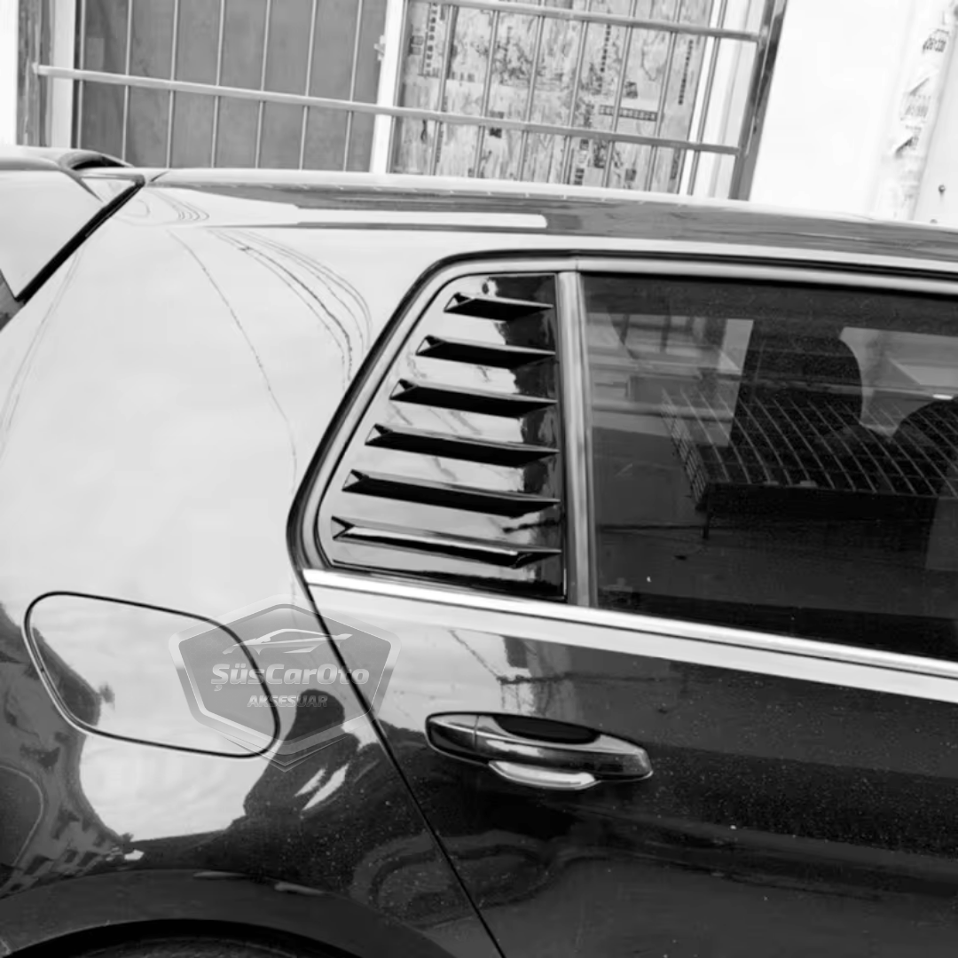 Vw Golf 7 7.5 2012-2020 Rejilla de ventanilla lateral compatible con visera de ventanilla lateral izquierda derecha, equipo de ventilación, negro brillante