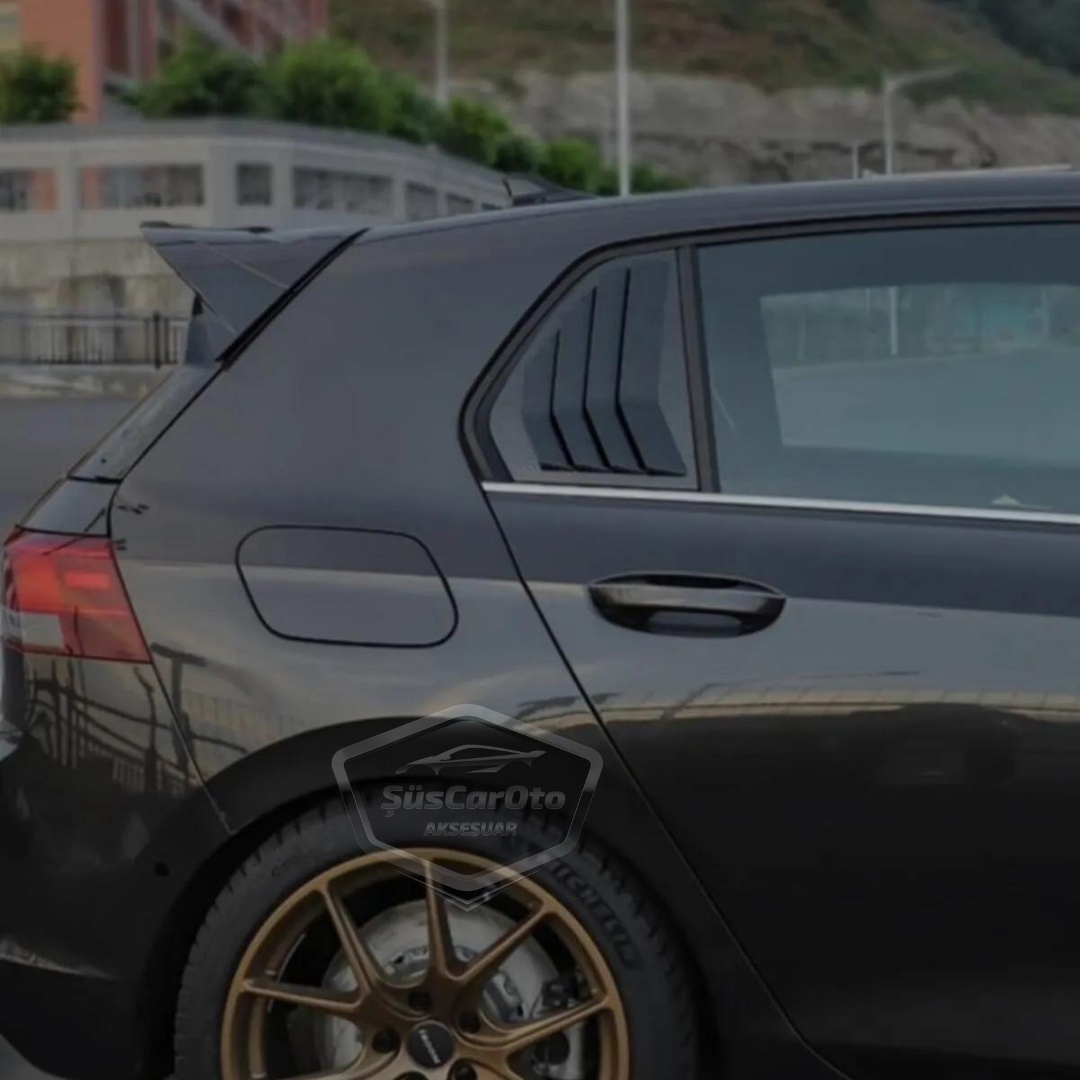 VW Golf 8 2019 en adelante, compatible con la cubierta de ventana de ventilación, deflectores de ventana de ventilación, ventilación derecha e izquierda, par negro brillante