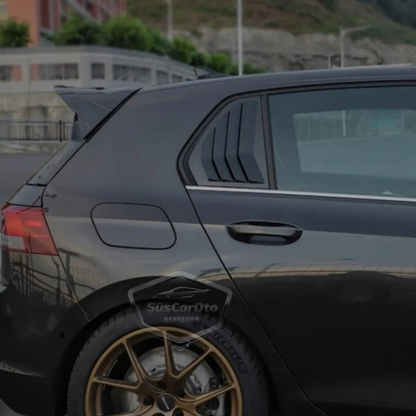 VW Golf 8 2019 en adelante, compatible con la cubierta de ventana de ventilación, deflectores de ventana de ventilación, ventilación derecha e izquierda, par negro brillante