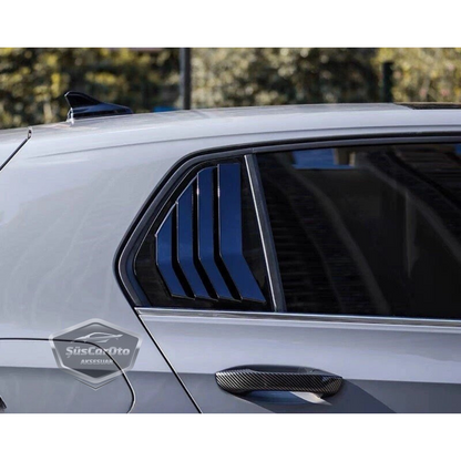 VW Golf 8 2019 en adelante, compatible con la cubierta de ventana de ventilación, deflectores de ventana de ventilación, ventilación derecha e izquierda, par negro brillante