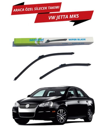 VW Jetta MK5 2005-2010 Sentinel, juego de escobillas limpiaparabrisas delanteras de tipo banana específicas para el vehículo, derecha e izquierda