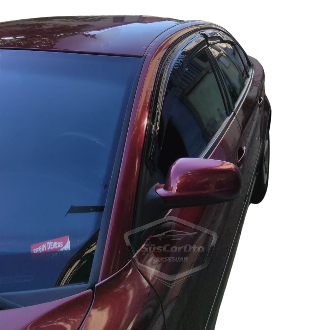 Set de deflectores de viento Mugen para ventanas Vw Passat B5 - B5.5 1996-2005 compatible, Negro Piano, 4 piezas, Importado