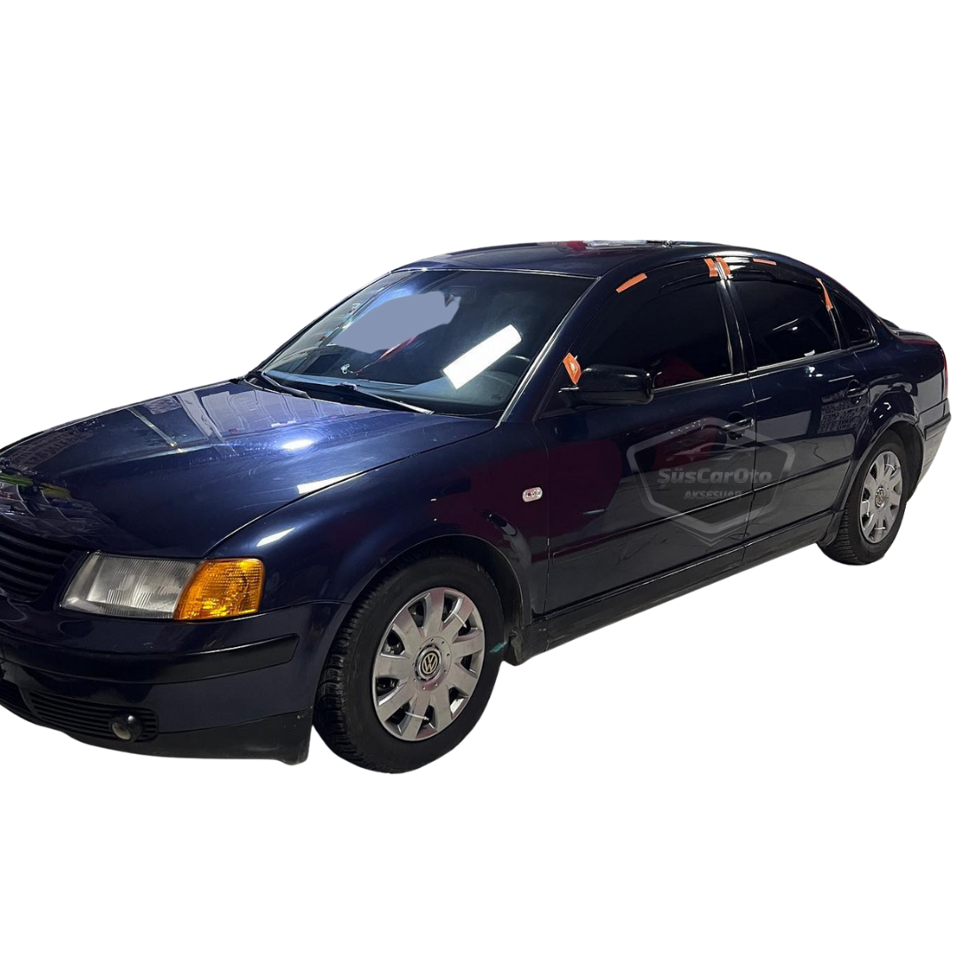 Set de deflectores de viento Mugen para ventanas Vw Passat B5 - B5.5 1996-2005 compatible, Negro Piano, 4 piezas, Importado