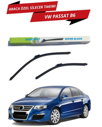 VW Passat B6 2005-2011 Juego de limpiaparabrisas delanteros planos Sentinel para vehículo, izquierdo y derecho