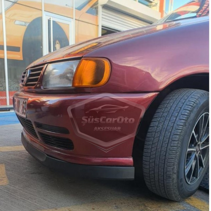Labio inferior Astra H universal flexible de 2 piezas compatible con VW Polo Mk3 1994-2003 6N, añadido delantero para parachoques, spoiler.