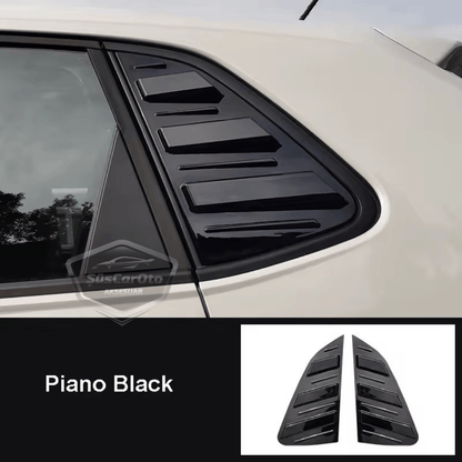 Vw Polo MK6 2018 y Posteriores Compatible Rejilla de Ventana Trasera Visera de Ventana Trasera Ventilación Importada Equipo Izquierdo y Derecho Negro Brillante Calidad Premium ONP342