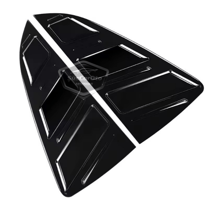 Vw Polo MK6 2018 y Posteriores Compatible Rejilla de Ventana Trasera Visera de Ventana Trasera Ventilación Importada Equipo Izquierdo y Derecho Negro Brillante Calidad Premium ONP342