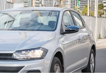 Tapas de espejo de murciélago Vw Polo MK6 2018 en adelante Piano Black Plástico ABS