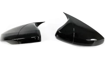 Tapas de espejo de murciélago Vw Polo MK6 2018 en adelante Piano Black Plástico ABS