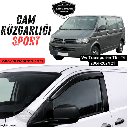 Deflectores de viento para ventanillas Vw Transporter T5-T6 2004-2024 compatibles, Mugen, negro piano, juego de 2, importado, negro brillante