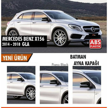 Mercedes Benz GLA X156 2014-2019 Cubierta de espejo lateral Batman Piano Black Plástico ABS