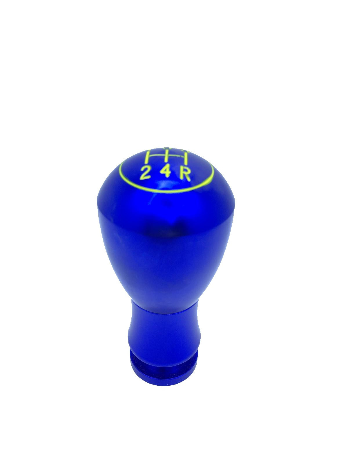 Pomo de palanca de cambios universal de metal, de aspecto deportivo, con adaptador, redondo, tipo azul