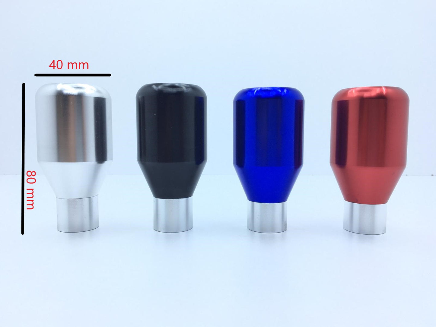 Perilla de cambios universal de metal con aspecto deportivo, tipo recto, negra, con adaptador