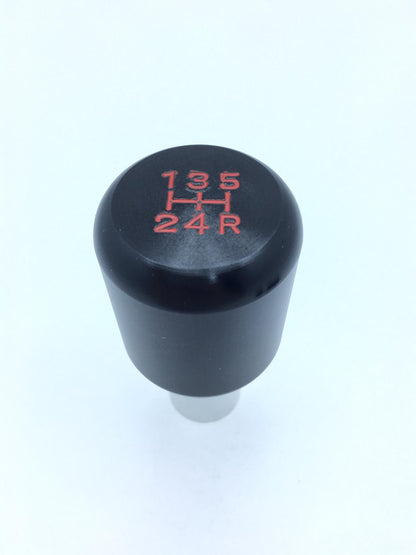 Perilla de cambios universal de metal con aspecto deportivo, tipo recto, negra, con adaptador