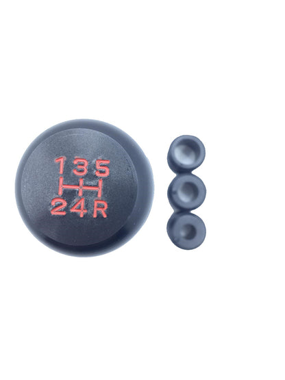 Perilla de cambios universal de metal con aspecto deportivo, tipo recto, negra, con adaptador