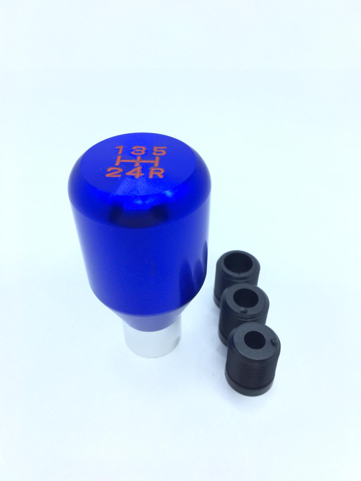 Pomo universal de palanca de cambios, look deportivo, con adaptador, plano, azul