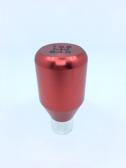 Perilla de cambio de marchas universal de metal con aspecto deportivo y tipo recto con accesorio, color rojo