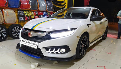 Universal Flexible de 4 piezas con labio de lengüeta azul, piano negro con solapa alada, plástico ABS