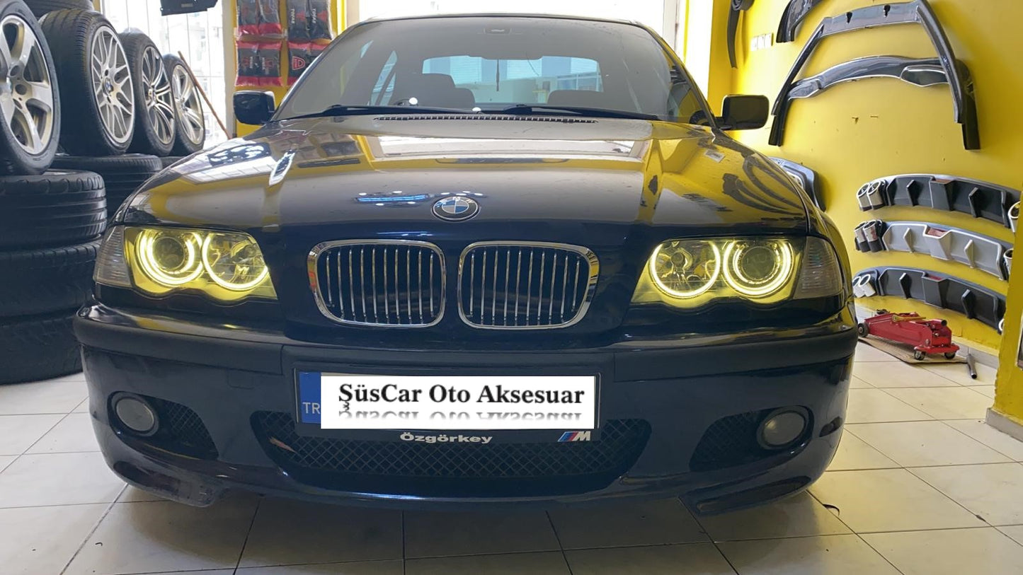 BMW E46 318 320 325 330 CCFL Angel Eyes Anillo Amarillo Faro ONP21