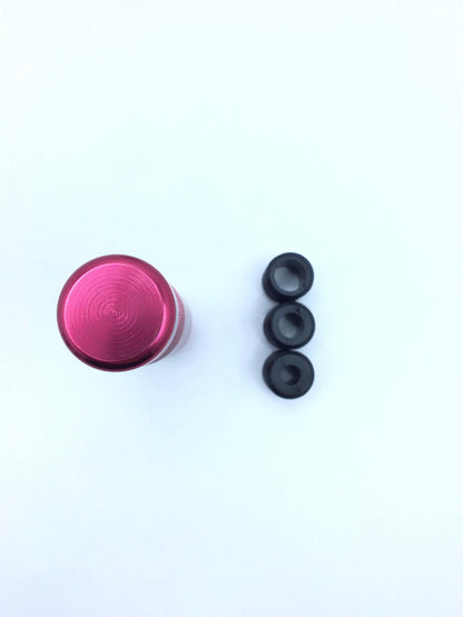 Pomo de cambio universal rojo Mugen Metal con aspecto deportivo y adaptador