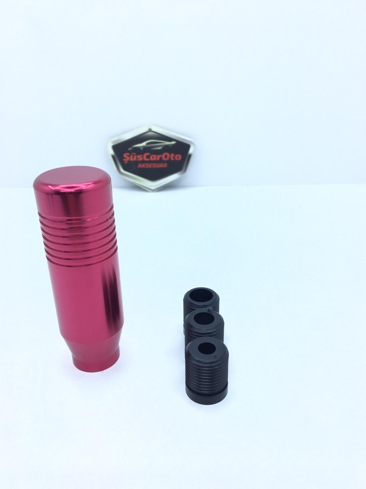 Pomo de cambio universal rojo Mugen Metal con aspecto deportivo y adaptador