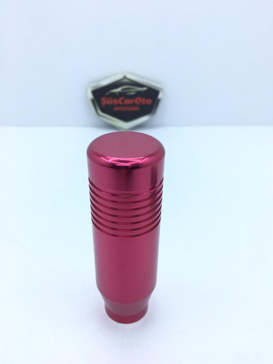 Pomo de cambio universal rojo Mugen Metal con aspecto deportivo y adaptador
