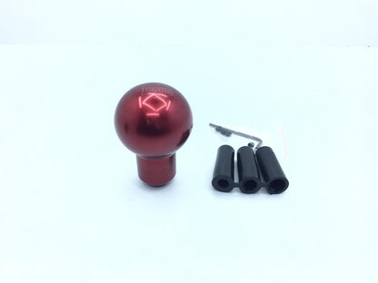 Momo Pomo de Palanca de Cambios Deportivo Redondo de Metal Universal Rojo con Adaptador
