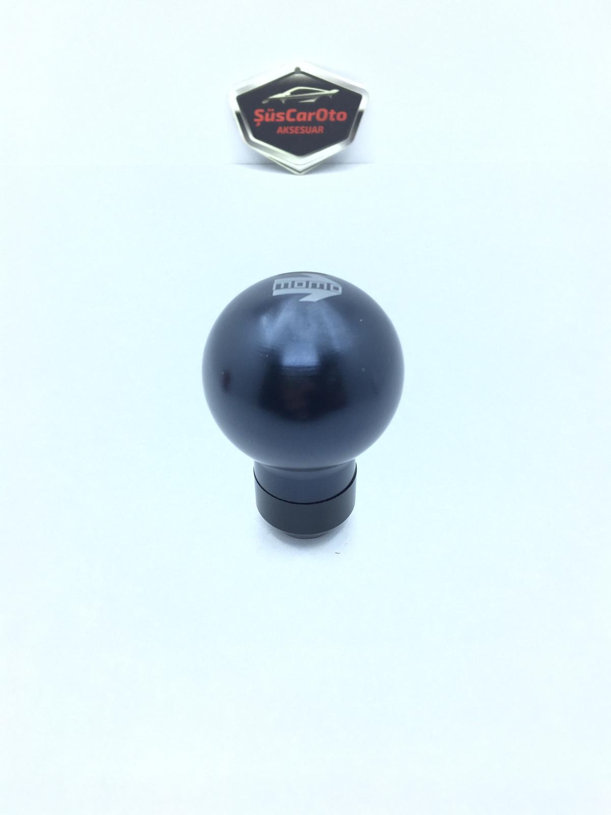Momo Pomo de Palanca de Cambios Deportivo Universal Redondo de Metal con Adaptador Negro