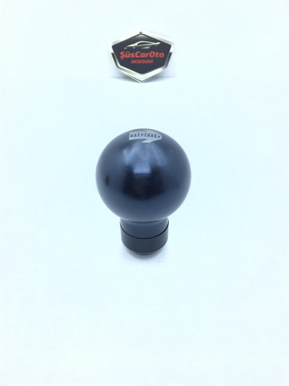 Momo Pomo de Palanca de Cambios Deportivo Universal Redondo de Metal con Adaptador Negro
