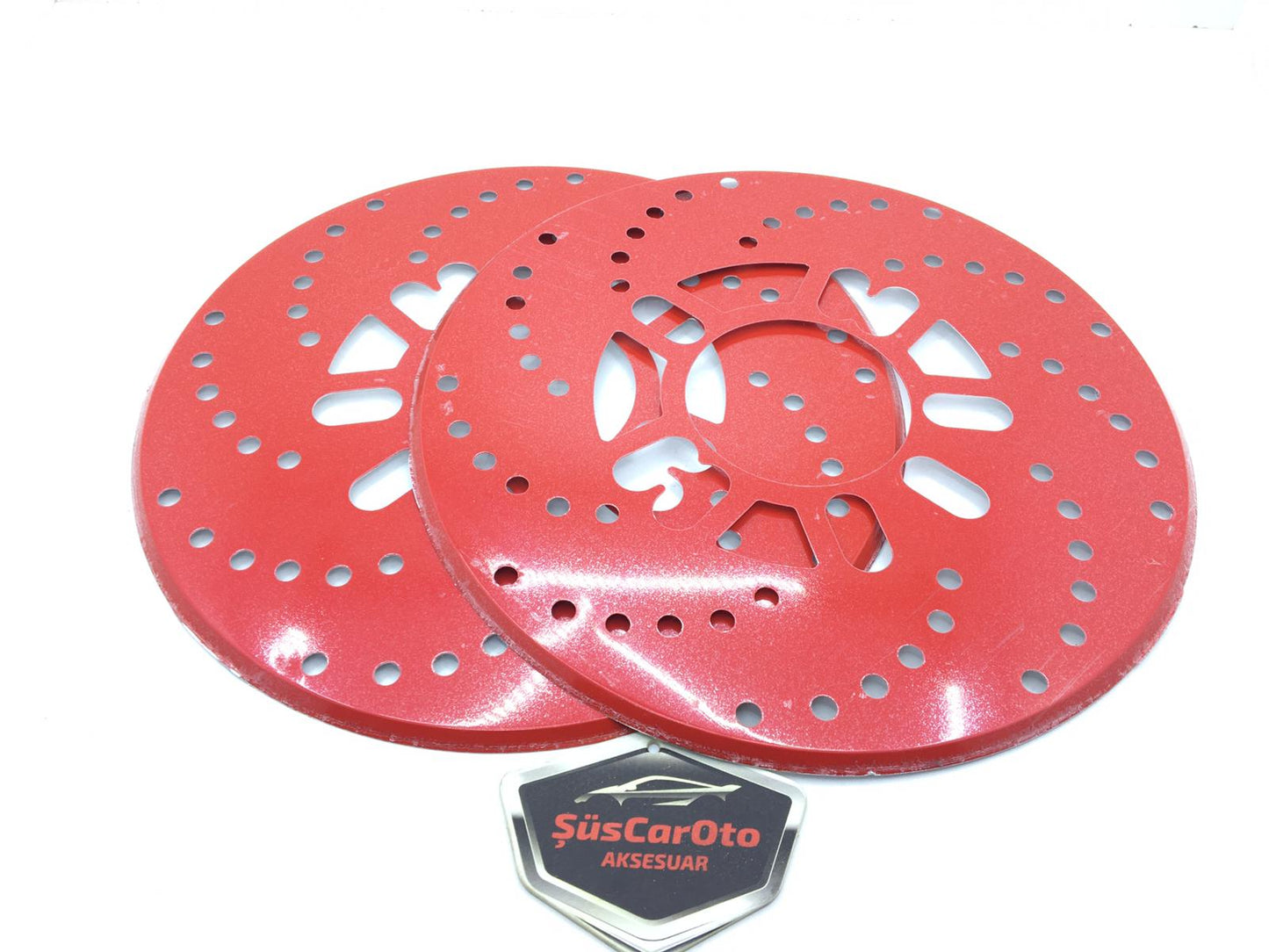 Plato universal para tambor de freno, plato de disco, volantes de disco, juego de 2 unidades, 14'' y más, rojo