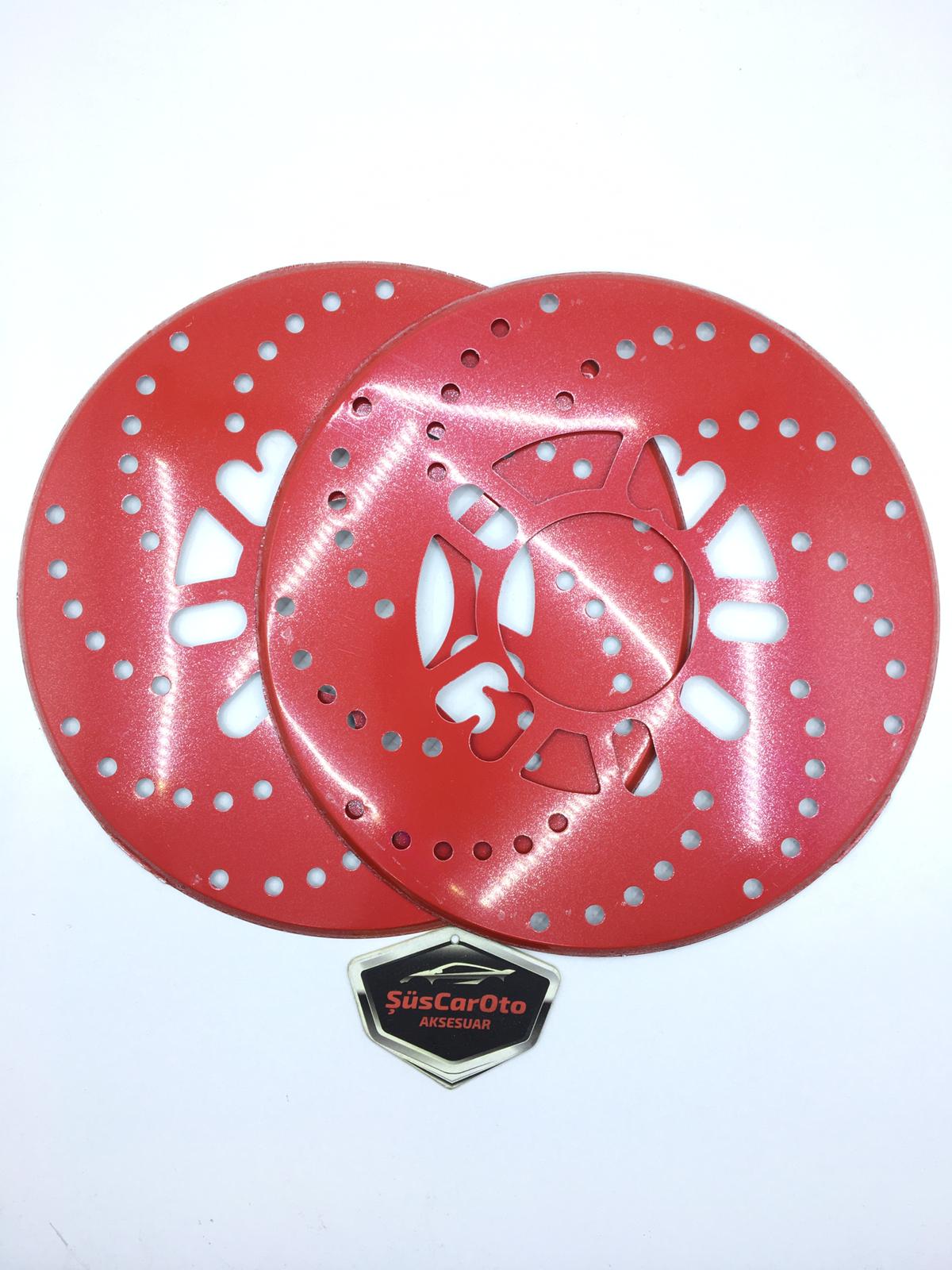 Plato universal para tambor de freno, plato de disco, volantes de disco, juego de 2 unidades, 14'' y más, rojo