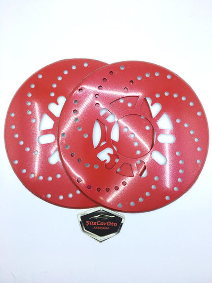 Plato universal para tambor de freno, plato de disco, volantes de disco, juego de 2 unidades, 14'' y más, rojo