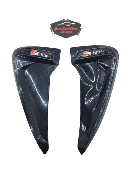 2 rejillas de ventilación flexibles S-Line Piano Black para guardabarros, derecha e izquierda