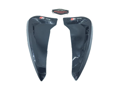 2 rejillas de ventilación flexibles S-Line Piano Black para guardabarros, derecha e izquierda