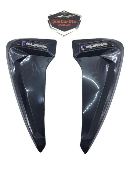 ALPINA Logo Piano Black Guardabarros Flexible Rejilla de Ventilación Derecha Izquierda 2 Piezas