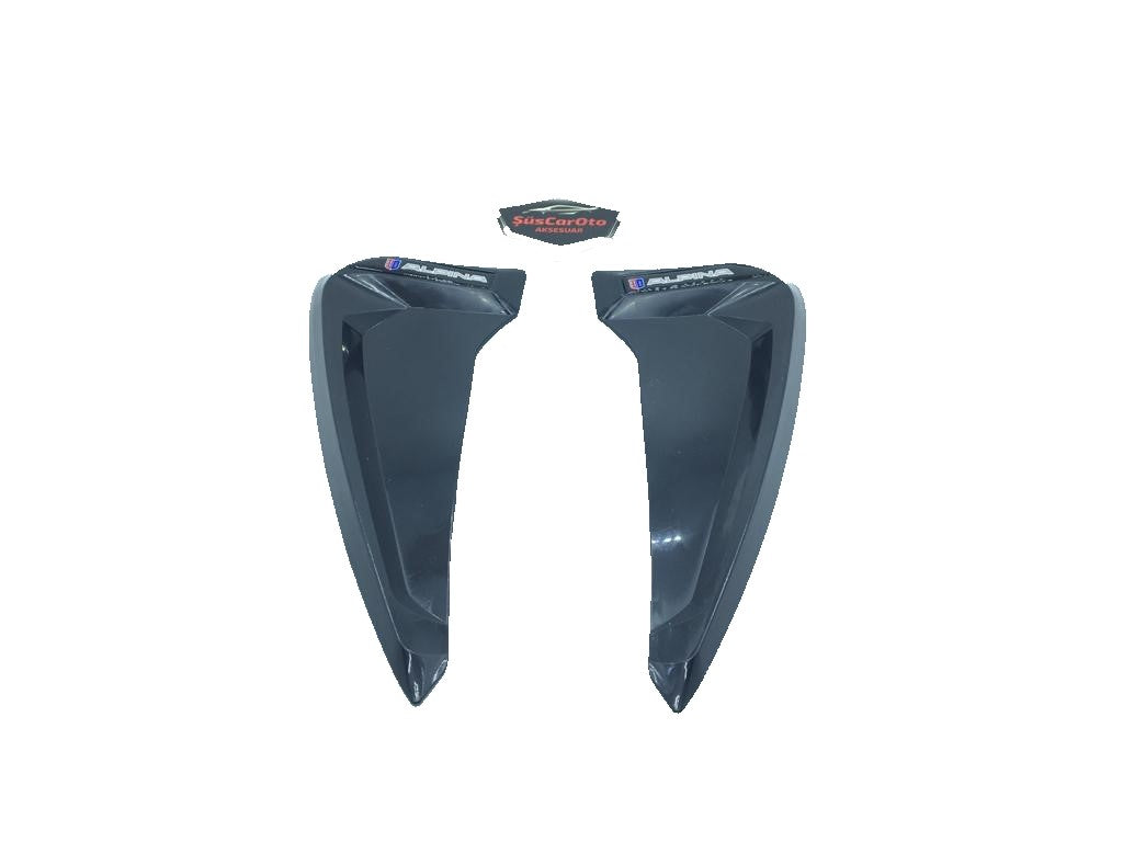 ALPINA Logo Piano Black Guardabarros Flexible Rejilla de Ventilación Derecha Izquierda 2 Piezas