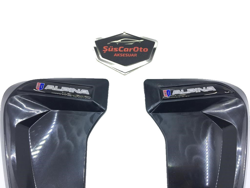 ALPINA Logo Piano Black Guardabarros Flexible Rejilla de Ventilación Derecha Izquierda 2 Piezas
