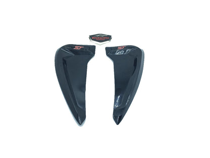 Rejilla de ventilación de guardabarros flexible Piano Black con logotipo ST, 2 unidades, izquierda y derecha