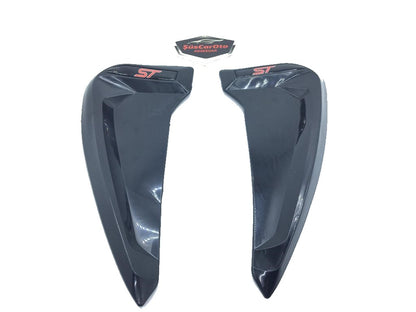 Rejilla de ventilación de guardabarros flexible Piano Black con logotipo ST, 2 unidades, izquierda y derecha
