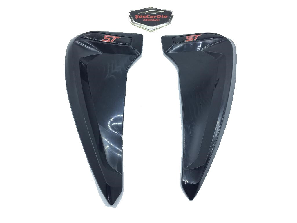 Rejilla de ventilación de guardabarros flexible Piano Black con logotipo ST, 2 unidades, izquierda y derecha