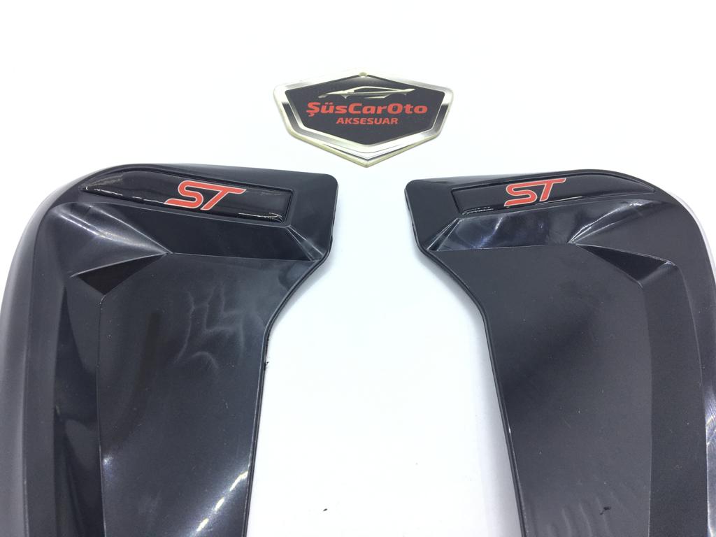 Rejilla de ventilación de guardabarros flexible Piano Black con logotipo ST, 2 unidades, izquierda y derecha